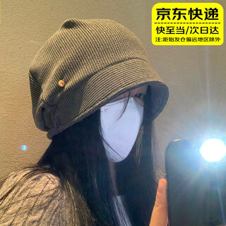 眺德高灰色韩系冷帽女款秋冬大头围2025新款堆堆帽宽松显脸小百搭包头帽 深灰色 可调节均码【帽围54-58cm】