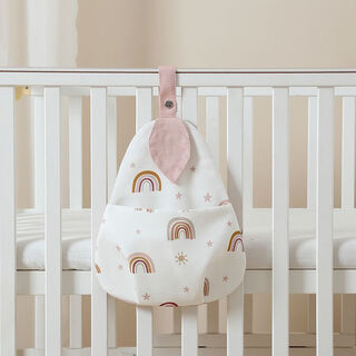 Kaximu crib hanging bag hanging basket bedside storage bag children's multifunctional washable diaper storage bag bedside storage bag leaf rainbow hanging bag