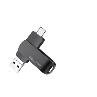 手机安卓电脑通用优盘高速3.0三合一大容量1T金属定制u盘 黑色 三合一接口256G