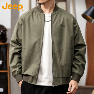 Jeep (jeep) jacket men's autumn and winter loose workwear executive jacket baseball uniform flight casual men's military green xl