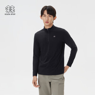 Kolon sport outdoor casual clothes men's imitation alpaca texture half zipper long-sleeved t-shirt