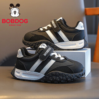 Bobdog children's shoes, boys' winter comfortable and warm running shoes, casual and versatile children's sports shoes 106555082 black/meter 30