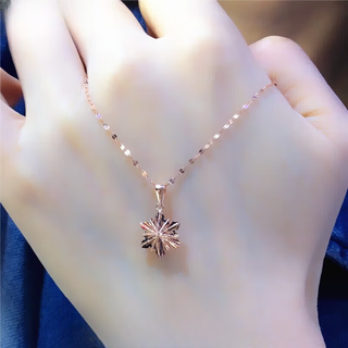 Jiaye newly plated 18k color gold brushed snowflake pendant fashionable and stylish 14k rose gold 585 purple gold single pendant