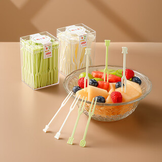 Home katei story japanese disposable creative fruit forks for children and babies cute food-grade plastic fruit picks cake dessert forks alphabet fruit forks-white 130 pieces