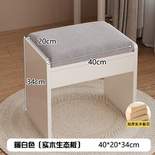Haosenmeng makeup chair home girls bedroom dressing table stool petal chair makeup stool light luxury manicure backrest eco model warm white (dressing stool)