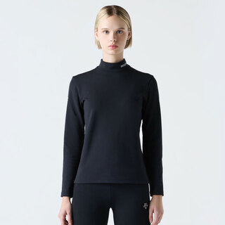 Descente 25 round neck long-sleeved t-shirts, lapel quick-drying tops, bottoming shirts, sportswear for men and women, fitness wear, black m (90) - (100-120jin jin is equal to 0.5 kg)