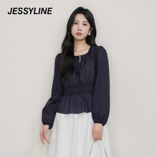 Jessy line衬衫女短款小个子上衣 jessyline 波点 S