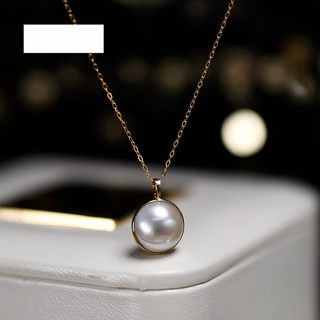 Quan yin natural freshwater pearl white horse shell gold 11-12mm women's pendant chain temperament fashion clavicle necklace white horse shell gold