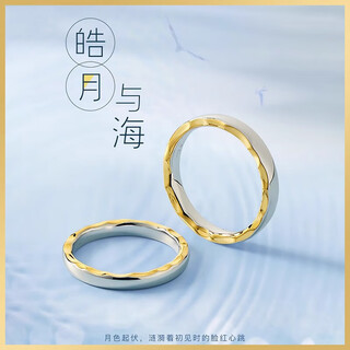 Mzmz platinum couple ring haoyue and sea pt950 plain ring platinum birthday and valentine's day gift for girlfriend, light luxury model-haoyue and sea ring
