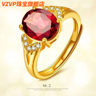 Vzvp old phoenix ring for women, transfer 24k ruby gold ring, gift jewelry, gold ruby ring for women, 2.9g, same style as fat donglai