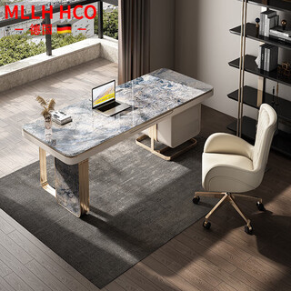 Mllhhco german brand glossy slate desk light luxury modern study desk simple style designer desk luxury stone office desk luxury stone 140x70x75cm
