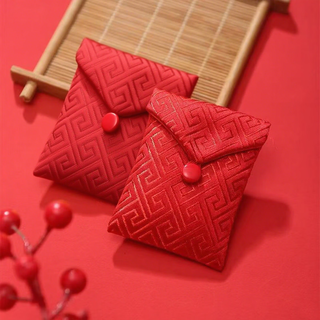 Zhenxi sachet empty blessing bag amulet protective cover brocade bag storage bag red cloth bag storage bag red seam-free button peace blessing bag