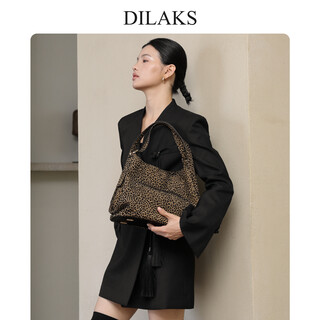 Dilaks 2025 autumn and winter new leopard print bag women's retro personality fashion versatile shoulder bucket bag leopard print