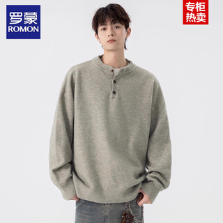 Romond henry collar sweater winter men's new sweater men's bottoming shirt men's top casual versatile men's knitted sweater m8715 floral gray simple and versatile 2xl recommended 150-165jin jin equals 0.5 kg