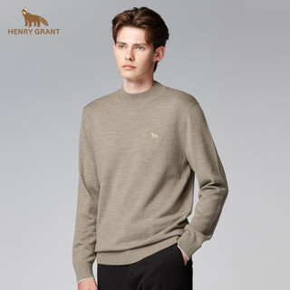 Henry grant henry grant knitted sweater comfortable men's embroidered chenille sweater men's bottoming shirt winter dark camel (qby243641u266) one size 46 (170/92a)