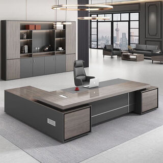 Boss desk office desk and chair combination, fashionable ceo desk, executive desk, atmospheric executive desk, boss desk, office furniture 1.8*0.8m single cabinet (delivery and installation)