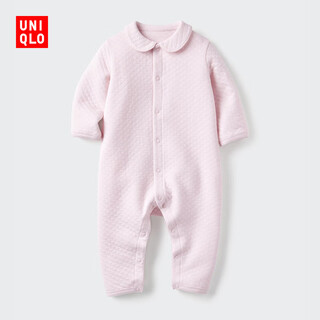 Uniqlo infant and toddler crimped jumpsuit long-sleeved crawling clothes baby clothes 478819 10 water pink 90cm