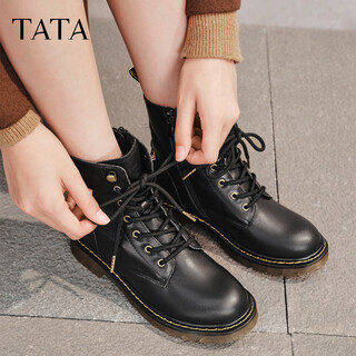 Tata (tata) 2023 winter casual martin boots women's boots wuy02dz3 black (single liner) wuy02dz4 37