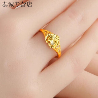 Kzd old phoenix gold women's ring women's ring love-shaped fashionable gold-plated gift for mother and girlfriend 520 gift big love ring 1.985 same style