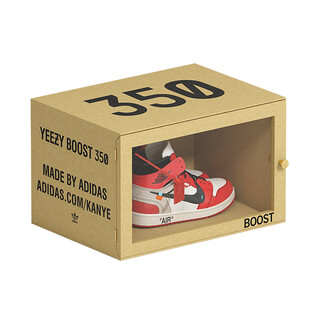 Renjuyi yeezyboostaj shoe box qiao feirendan coconut basketball shoes wooden storage box dustproof internet celebrity display shoe cabinet camel yeezy boost 350 37x27x23.5cm