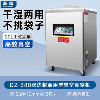 Blueberry blueberry single chamber vacuum sealing packaging machine commercial fully automatic cooked food preservation vacuum dry and wet packaging machine dz-380 bilateral sealing vacuum machine can be customized