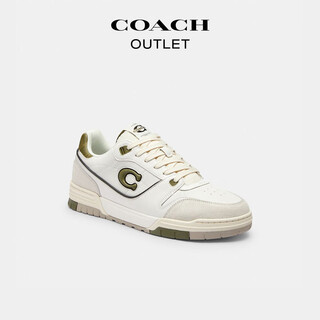 Coach new year's gift outlet men's soho sports shoes casual shoes comfortable commuting olive green/bright white 40