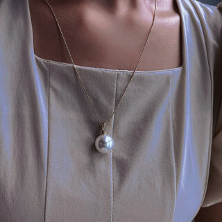 Zhou taisheng cold light imitation australian white pearl pendant pacifier style deep sea pearl necklace women's 925 silver buckle pendant gold