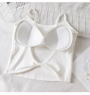 Back-tanning top for summer sweating, replenishing yang energy and sunbathing xiaohongshu back-tanning vest for women with breast pads, backless inner wear, white, one size fits all