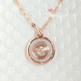 Luanjie old phoenix necklace and pendant for time and fortune, twelve zodiac color gold-plated 18k rose gold and white metal for women, rat and sun flower chain