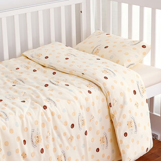 Jiemengya (jiemengya) class a knitted quilt cover baby pure cotton single piece baby newborn kindergarten pure cotton children's quilt cover single piece custom-made circle bear yellow reactive printed knitted student single 150cm*200cm