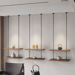 Cradle rabbit iron art hanging storage rack wall hanger one-word shelf creative bookshelf wall display rack hanging cabinet installation 2 layers 3 combinations