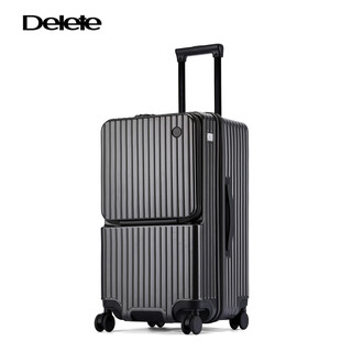 Delete2025 new multifunctional large-capacity trolley password suitcase smoke gray 24 inches