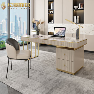 Jijiafeiju italian-style light luxury slate desk and bookcase all-in-one household desk with drawer cabinet design modern simple computer desk 1.6m slate desk with cabinet/khaki/black