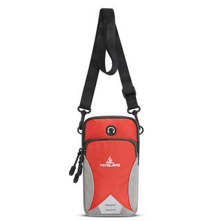 Zhizhou outdoor mobile phone bag, sports arm bag, cycling fitness running wrist bag, multi-purpose for men and women, can be worn cross-body and slung over one shoulder, red