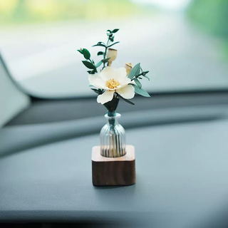 Yusenyi car aromatherapy perfume creative dried flower plant car center console aromatherapy car interior decoration high-end gift white violet walnut aromatherapy decoration 1g