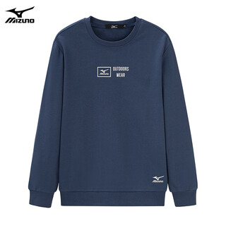 Mizuno mizuno sweatshirt men's couple spring and autumn casual long-sleeved t-shirt men's solid color round neck loose outdoor men's top
