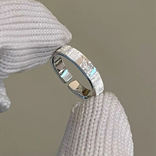 Ykincasl old phoenix 9999 sterling silver brushed butterfly ring strange and unique design vegetarian ring index finger ring adjustable brushed bow ring lao fengxiang same style gift box