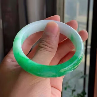 Ice jade white background green bracelet positive ring green jade bracelet laokeng a jade bracelet myanmar genuine women's model