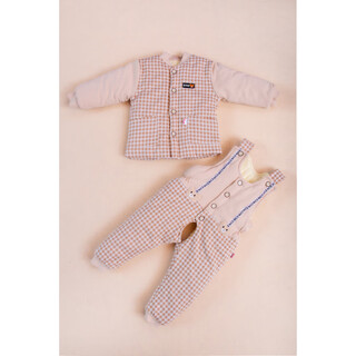 Baby handmade cotton coat pure cotton baby winter clothing thickened men's and women's cotton jacket children's overalls suit winter khaki small square color matching (thin section 10-20 degrees) 73 (recommended 3-6 months)