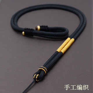 Fannitu high-end hand-woven pendant lanyard hanging neck necklace rope men and women pixiu jade pendant buddha pendant rope black adjustable - about 3mm thick