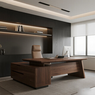 Aesthetic school new chinese style simple north american black walnut executive desk high-end office hotel hotel b&b customized executive boss desk size customization (contact customer service)