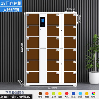 Shantou lincun supermarket electronic locker smart locker shopping mall locker face barcode swipe card password storage thickened board 18 doors face recognition