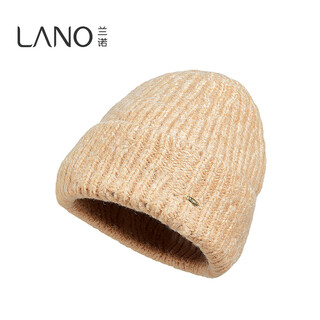 Lanno alpaca knitted wool hat women's 2024 new autumn and winter new large head circumference showing face small ear protection warm hat khaki m (56-58cm)