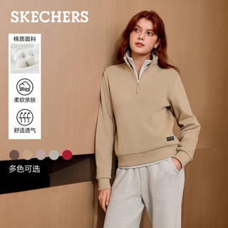 Skechers knitted pullover sweatshirt for women 2025 autumn new long-sleeved jacket casual sportswear l425w012