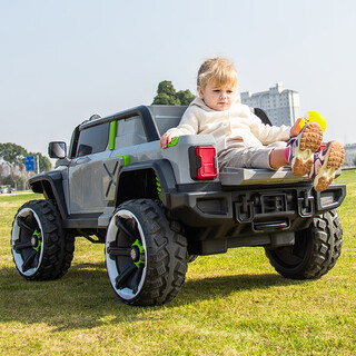 Wei ni children's electric car can sit on adult and baby off-road vehicles, boys and girls remote control toys electric cars, children's four-wheelers, standard gray + chaowei 12v14a + hard wheels