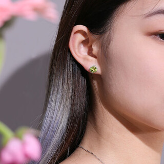 Jiaye green peridot earrings 10k gold classic princess colorful earrings for girlfriend’s birthday gift green