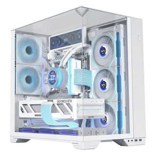 Lianli lian li bauhaus o11 vision compact sea view room desktop computer case white/three-sided glass/mid-tower case/