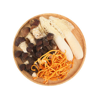 Mushroom soup combination (fresh bamboo fungus, red matsutake mushroom, cordyceps flower, black chicken wolfberry) 180g