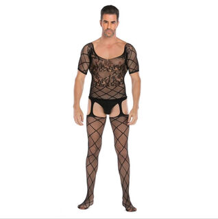 Men's stockings, men's sexy stockings, fishnet stockings, sexy men's thong, passionate flirting, open crotch g201, one size fits all, fits s-xxxl