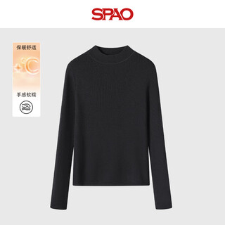 Spao half turtleneck sweater for men and women 2025 winter new warm and cold-proof comfortable slim sweater spms25am19xy black # solid color m